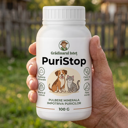 PuriStop™ – Pulbere Împotriva Puricilor pentru Câini și Pisici, minerală și fără miros